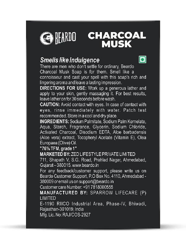 Beardo Activated Charcoal Musk Soap for Men, 75 g-7.webp
